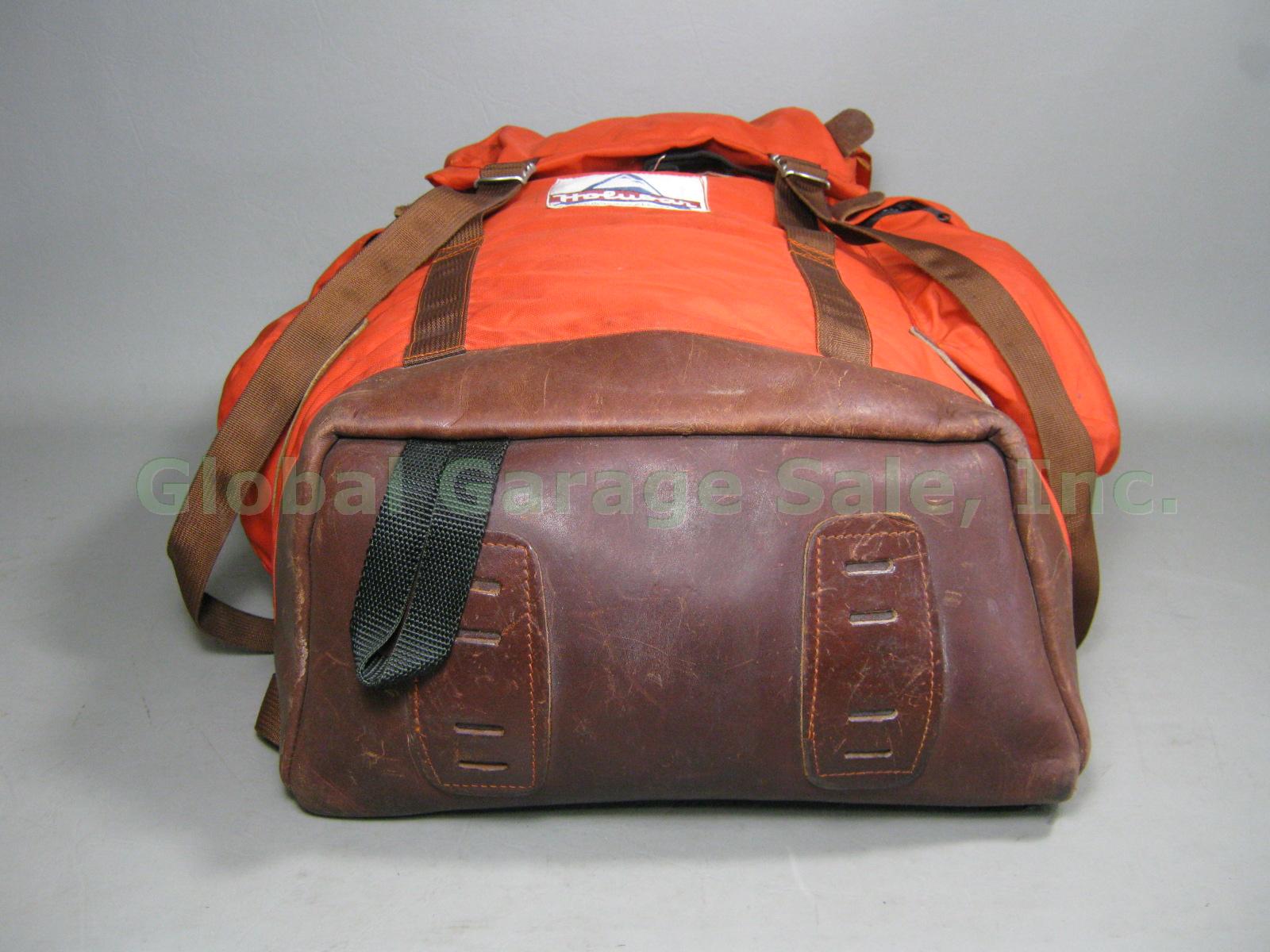 Rare Vtg Holubar Leather & Nylon Orange Internal Frame Backpack USA No Reserve! 5