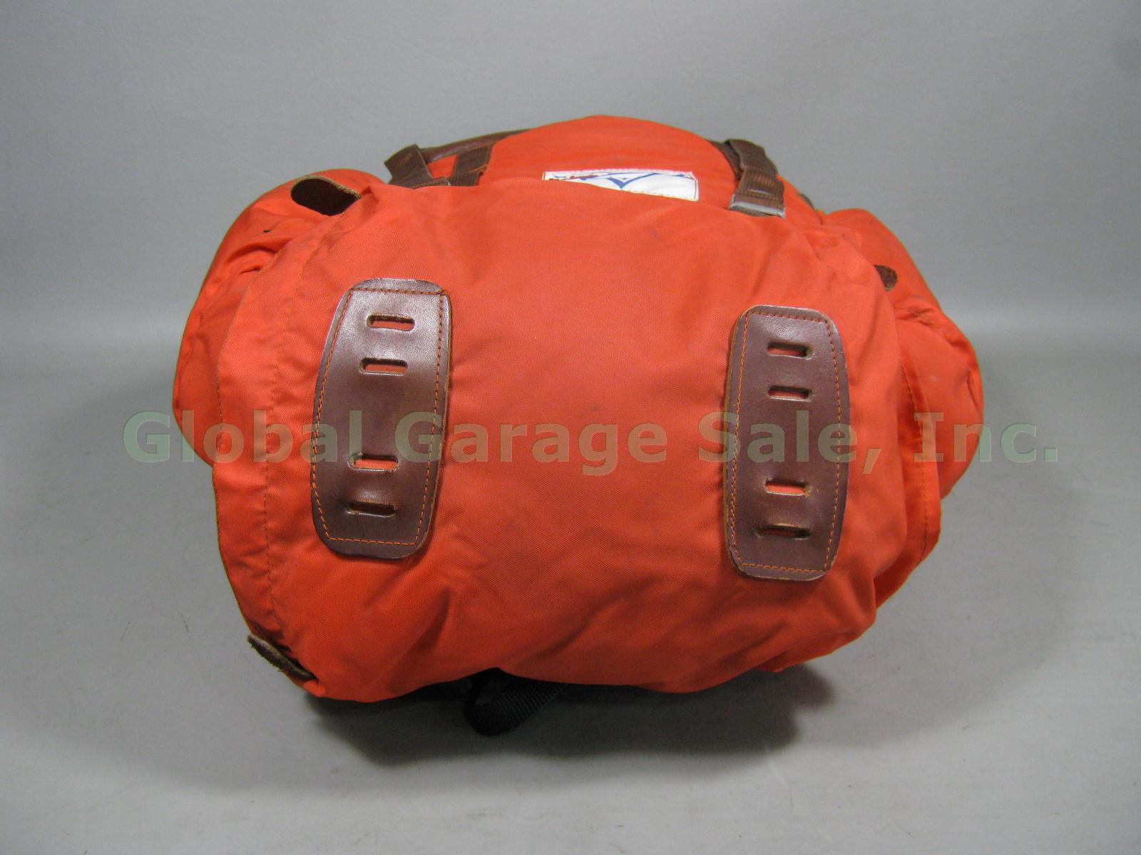 Rare Vtg Holubar Leather & Nylon Orange Internal Frame Backpack USA No Reserve! 6
