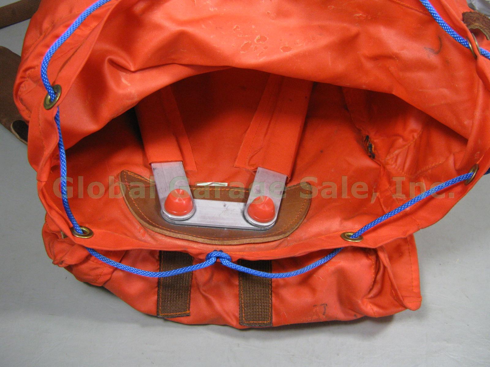 Rare Vtg Holubar Leather & Nylon Orange Internal Frame Backpack USA No Reserve! 8