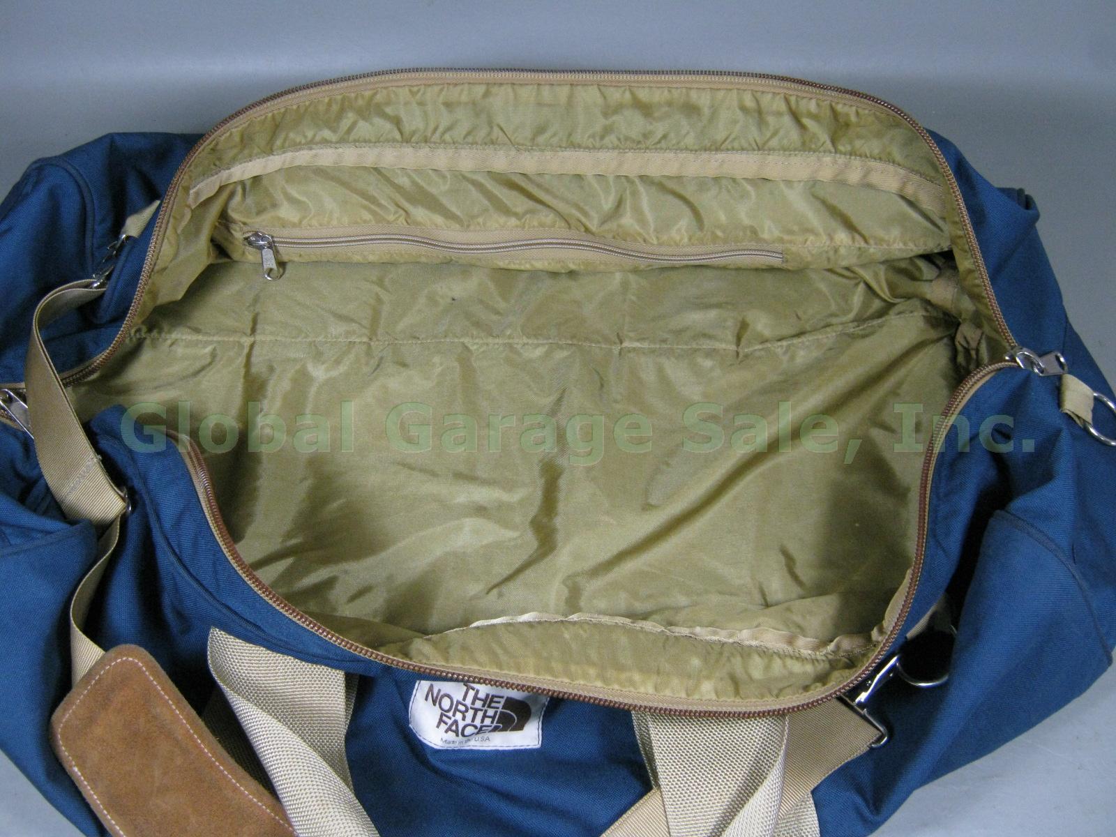 Vintage The North Face Duffel Bag Nylon Leather Excellent Condition! 32"x15" NR! 9