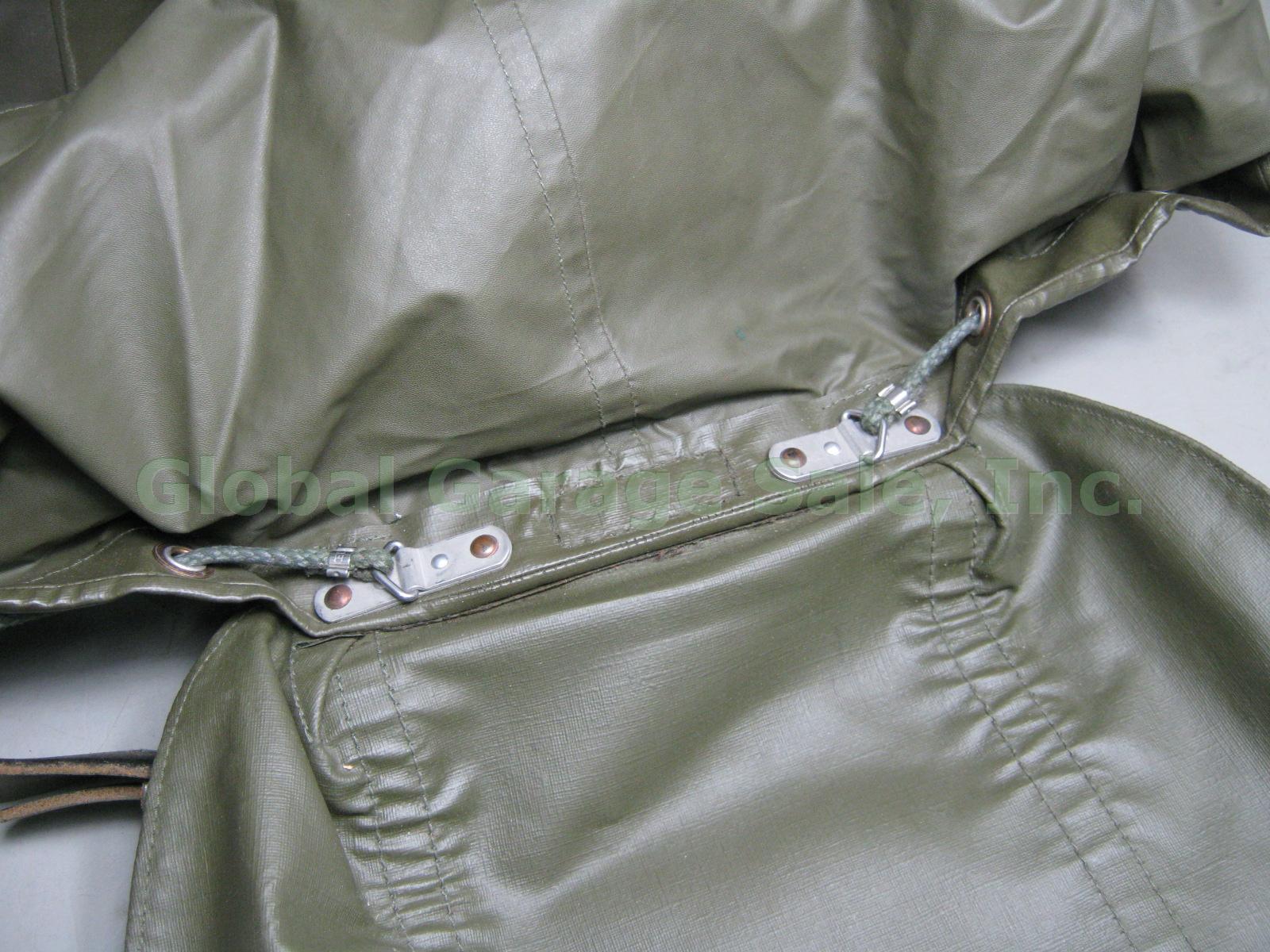 Vtg Swiss Rubberized Nylon + Leather Backpack Rucksack Army Military Near Mint! 6