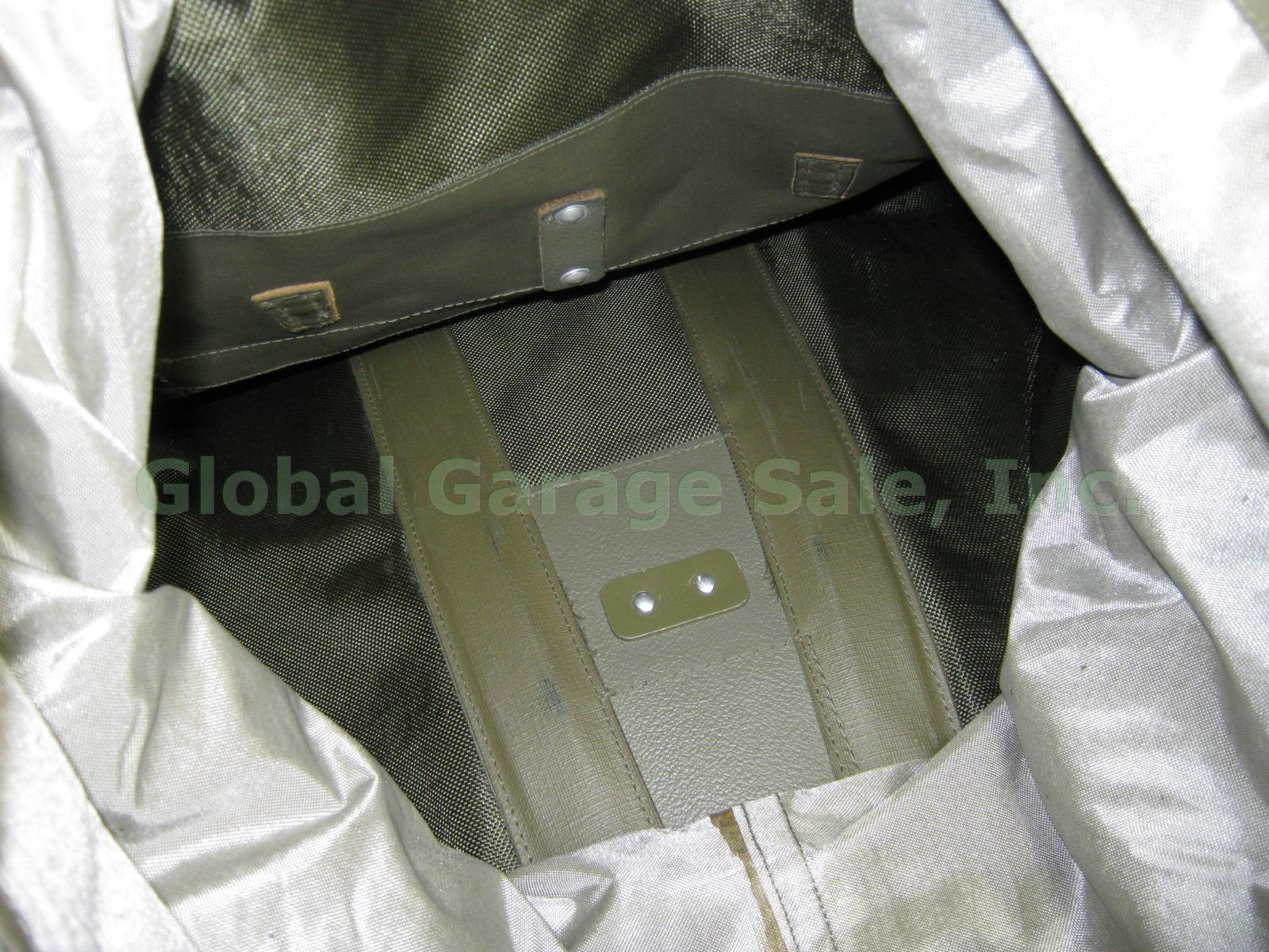 Vtg Swiss Rubberized Nylon + Leather Backpack Rucksack Army Military Near Mint! 7