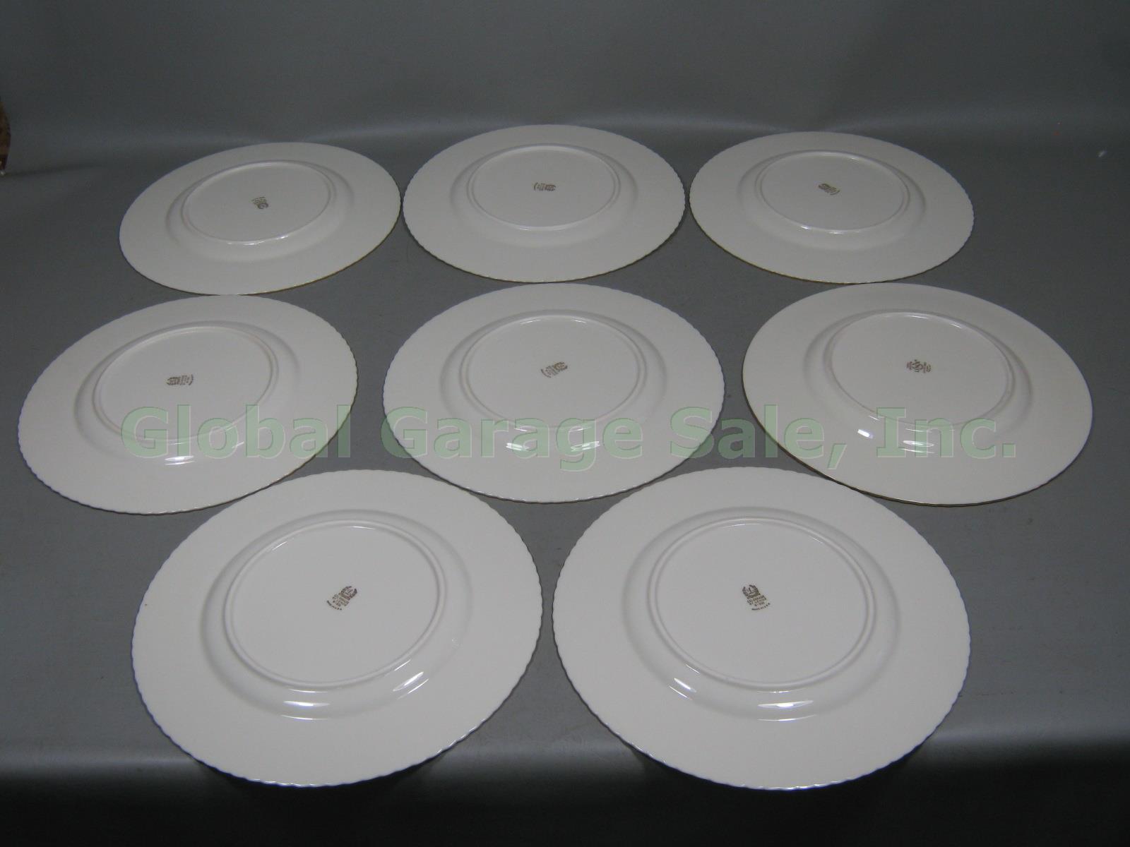 8 Lenox Gold Rim Trim Dinner Plates Set 11" Colonnade Temple Collection Citation 2