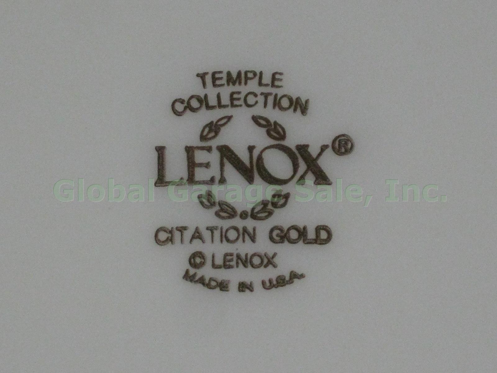 8 Lenox Gold Rim Trim Dinner Plates Set 11" Colonnade Temple Collection Citation 4