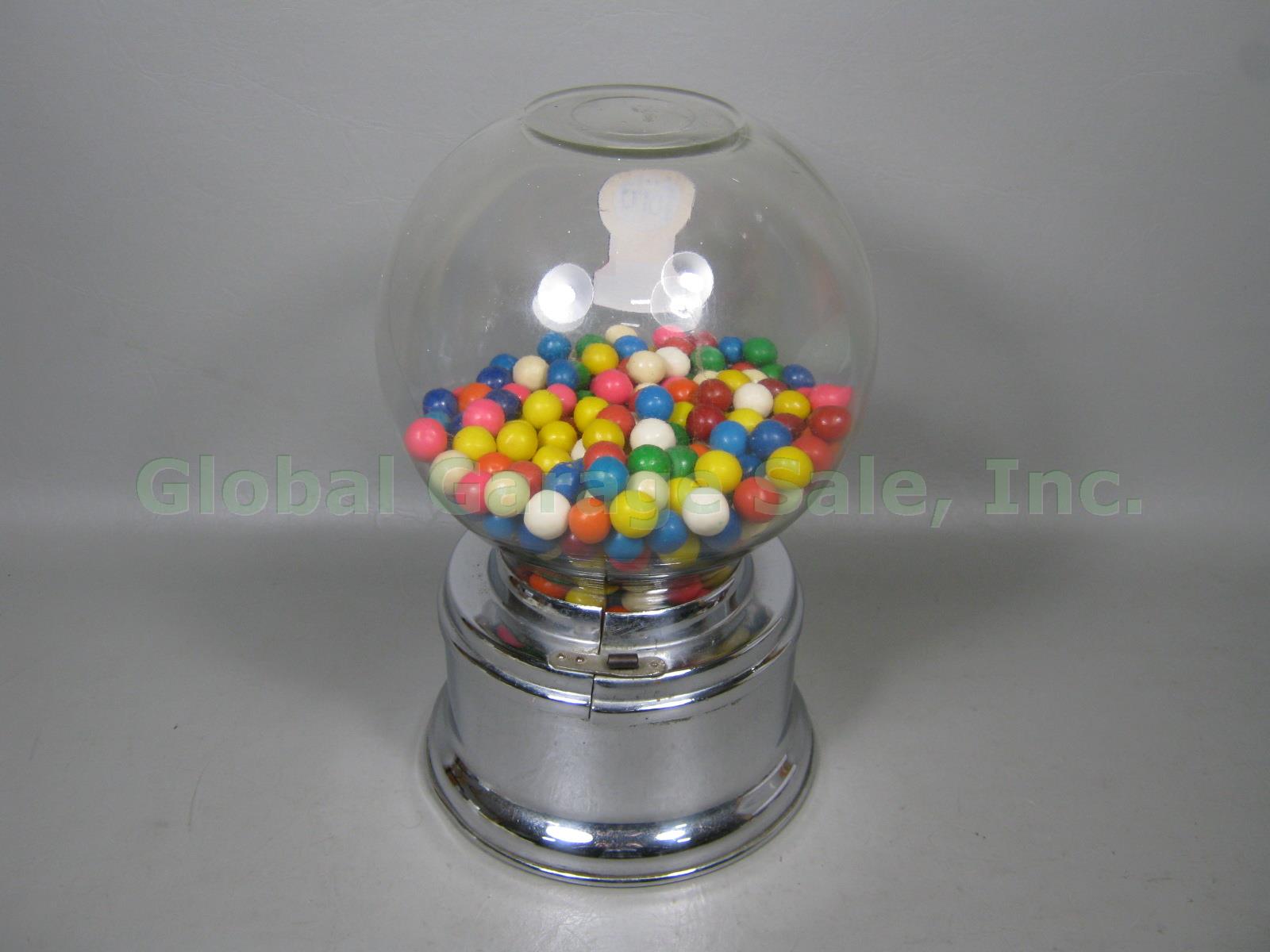 Vtg Ford 1 Cent Penny Gum Candy Gumball Vending Machine Dispenser Glass Globe NR 4