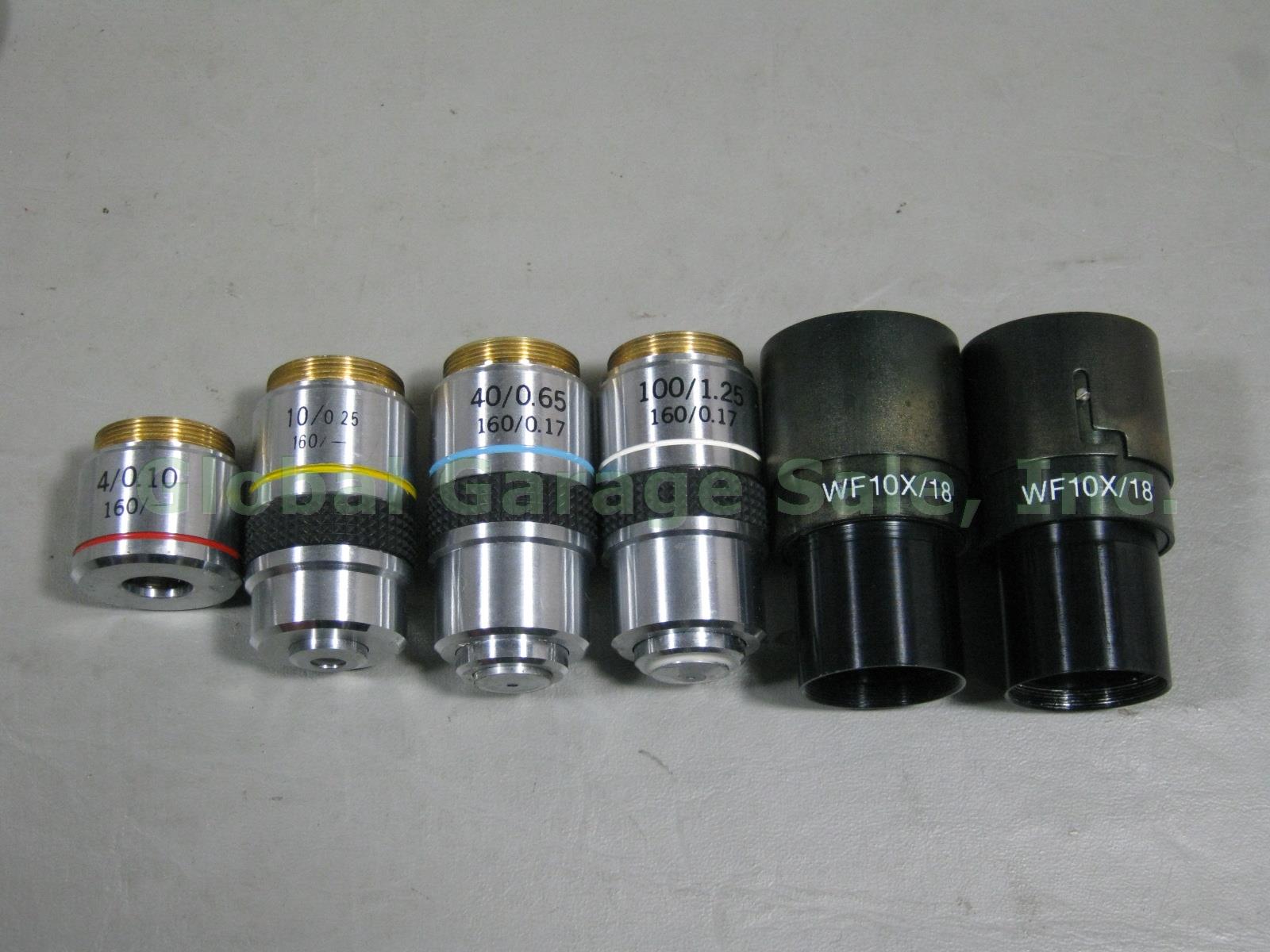 Westover Binocular Microscope 4/0.10 10/.25 40/0.65 100/1.25 Objectives WF10X/18 10