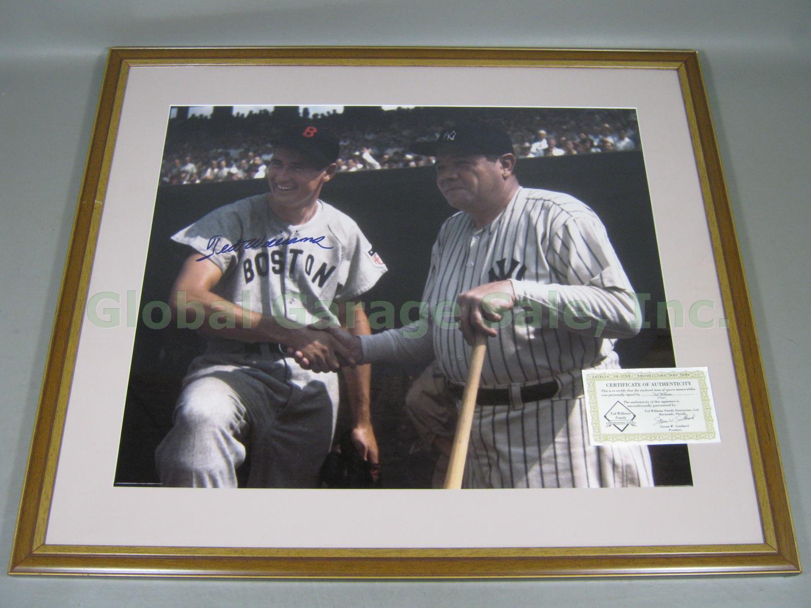 Ted Williams Autograph Hand Signed Photo With Babe Ruth Red Sox NY Yankees + COA