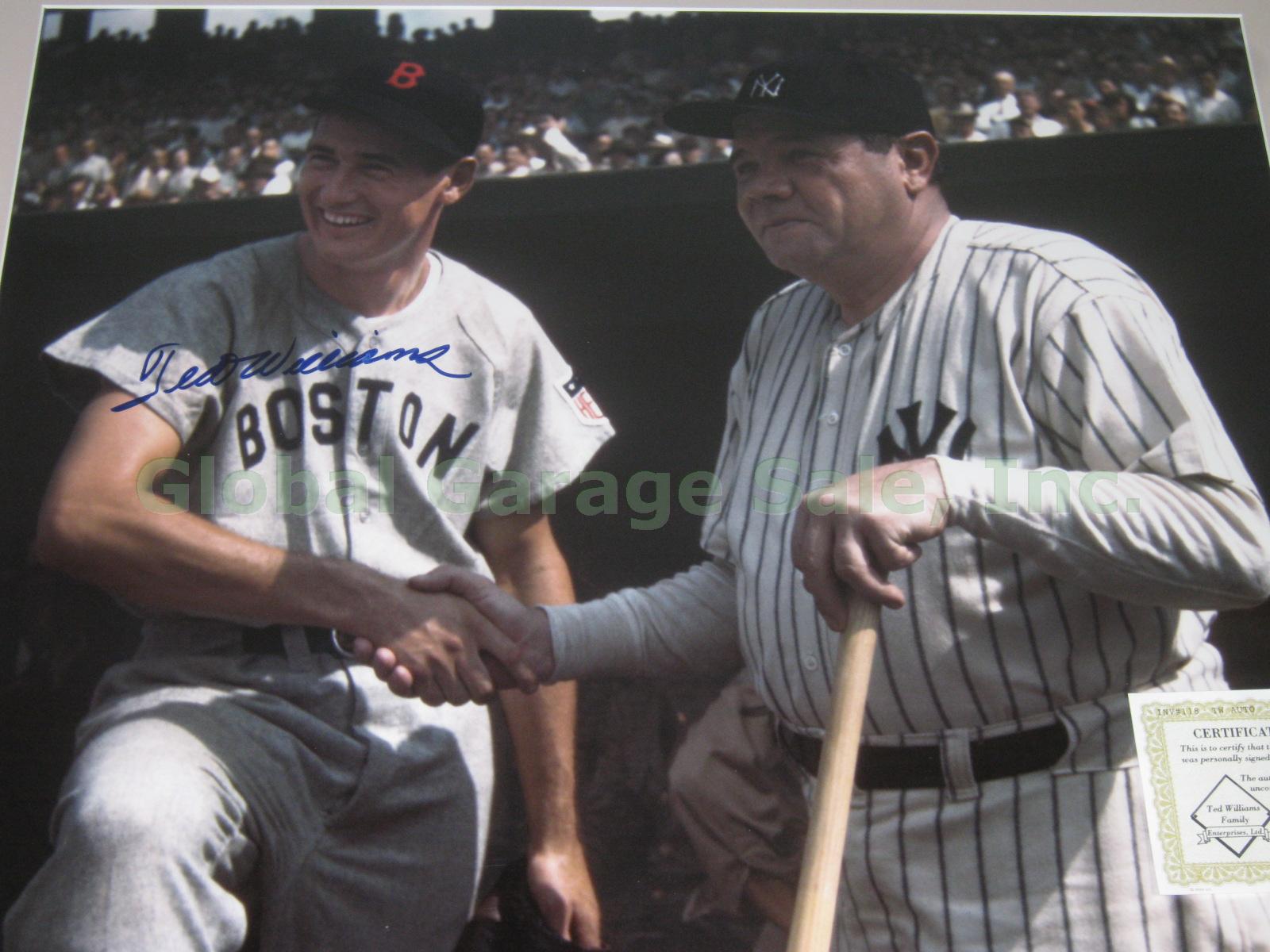 Ted Williams Autograph Hand Signed Photo With Babe Ruth Red Sox NY Yankees + COA 1