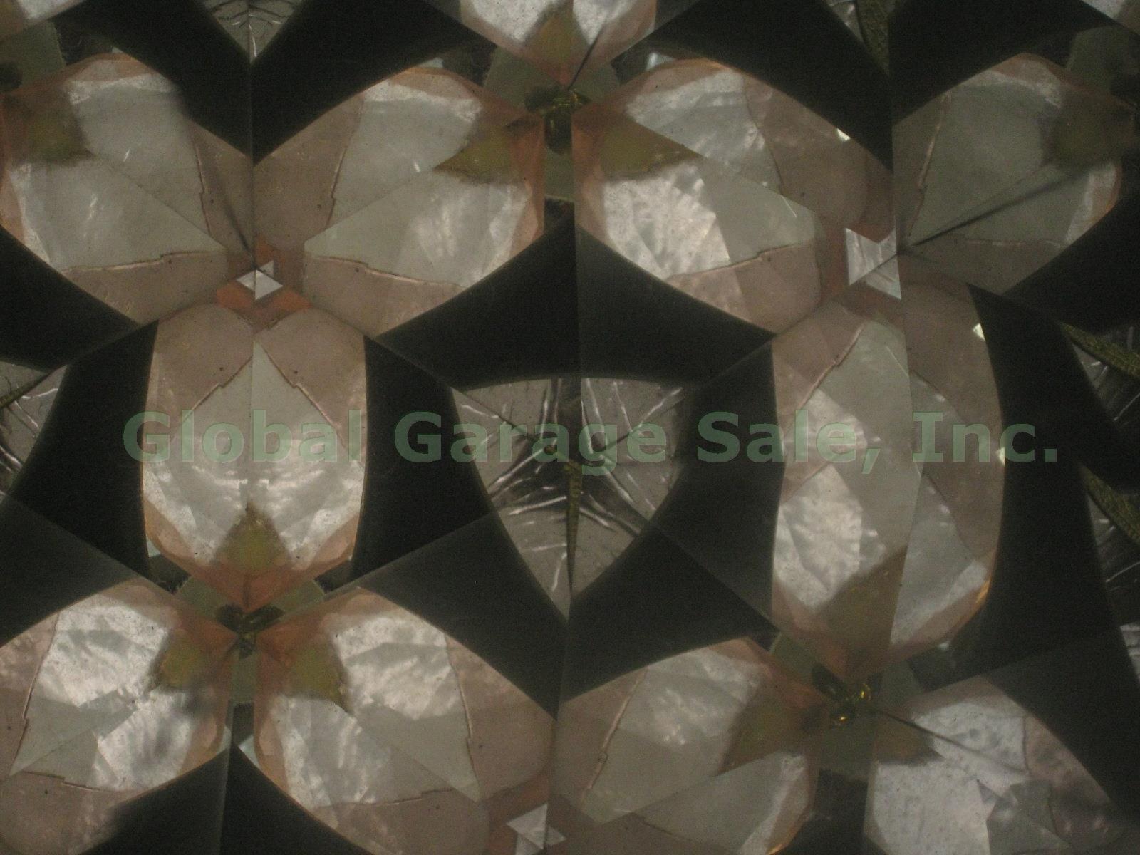 Vtg 80s Corki Weeks Large Handmade Leaded Glass Double Wheel Brass Kaleidoscope 4
