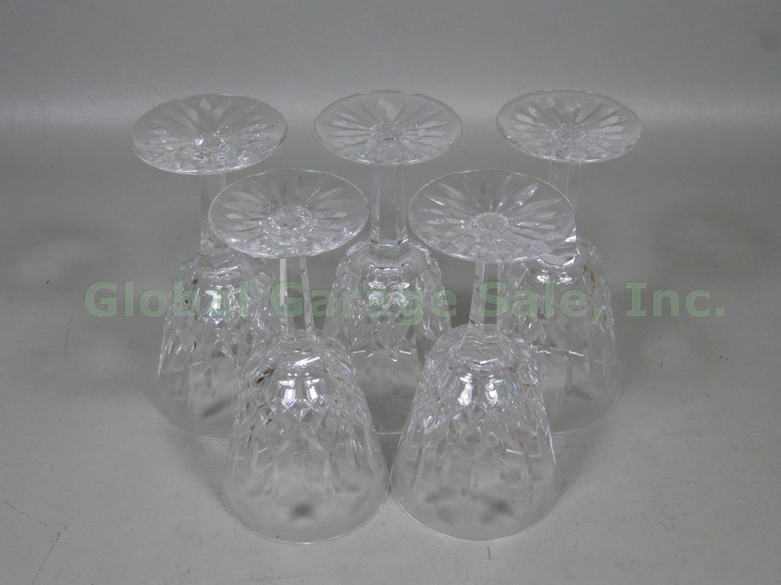5 Waterford Crystal Lismore Claret Wine Glasses 5-7/8" Original Owner Bought New 2
