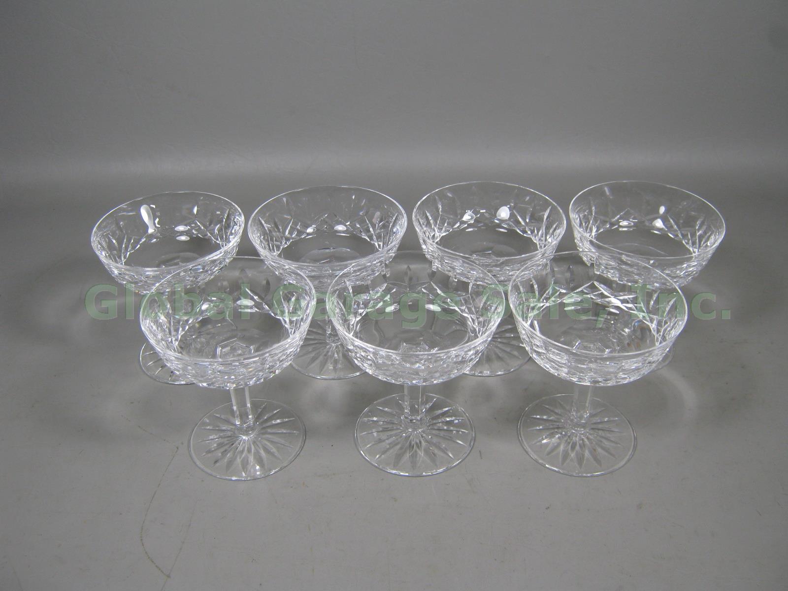 7 Waterford Crystal Lismore Sherbet Champagne Glass 4-1/8" One Owner Bought New