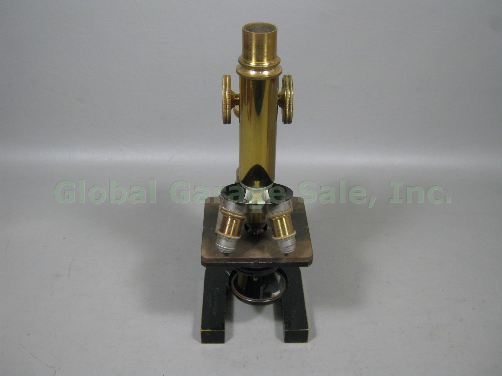 Vtg Antique E Leitz Wetzlar Brass Microscope 94062 Oil Immersion Objective +Case 6