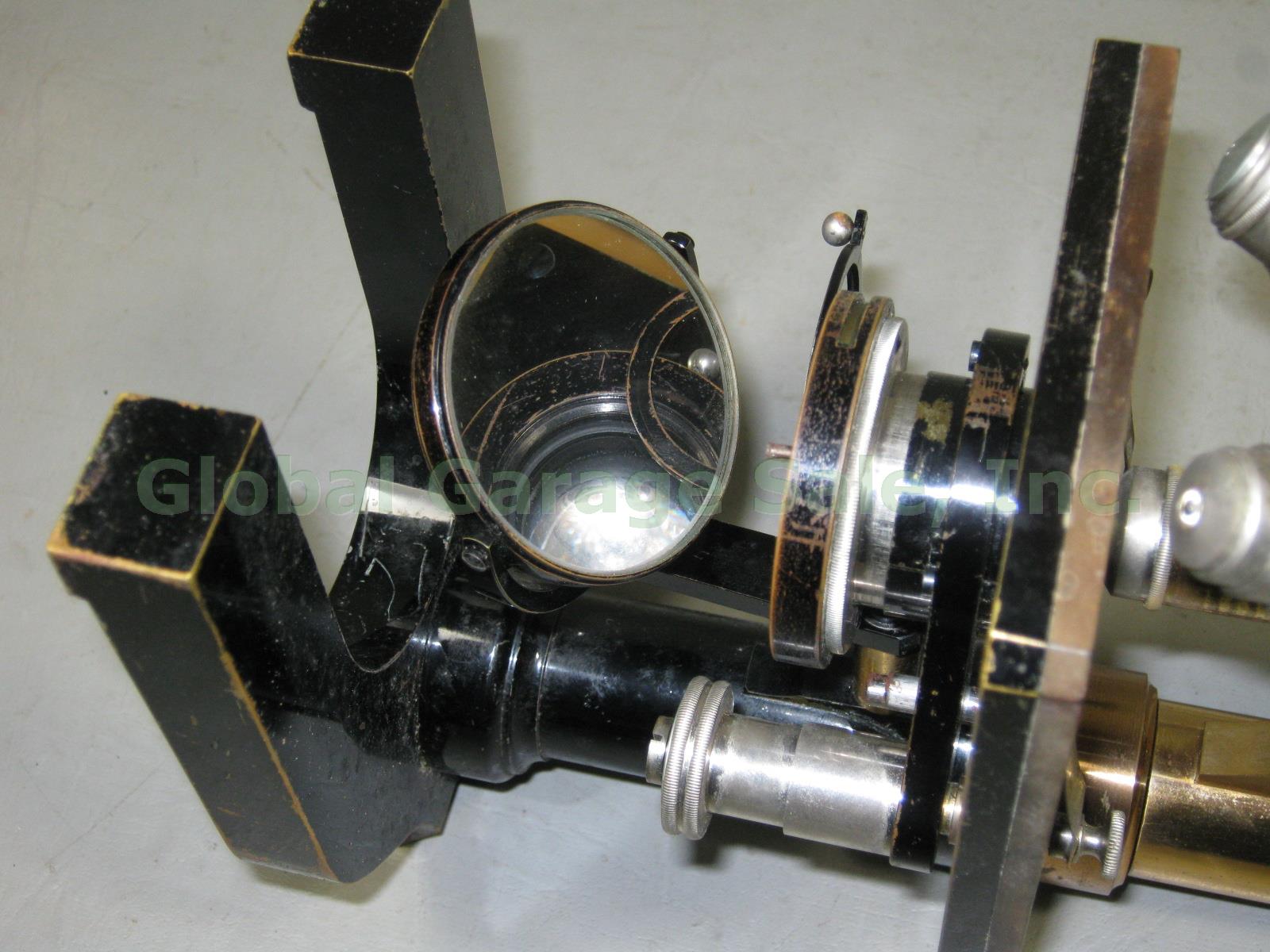 Vtg Antique E Leitz Wetzlar Brass Microscope 94062 Oil Immersion Objective +Case 8