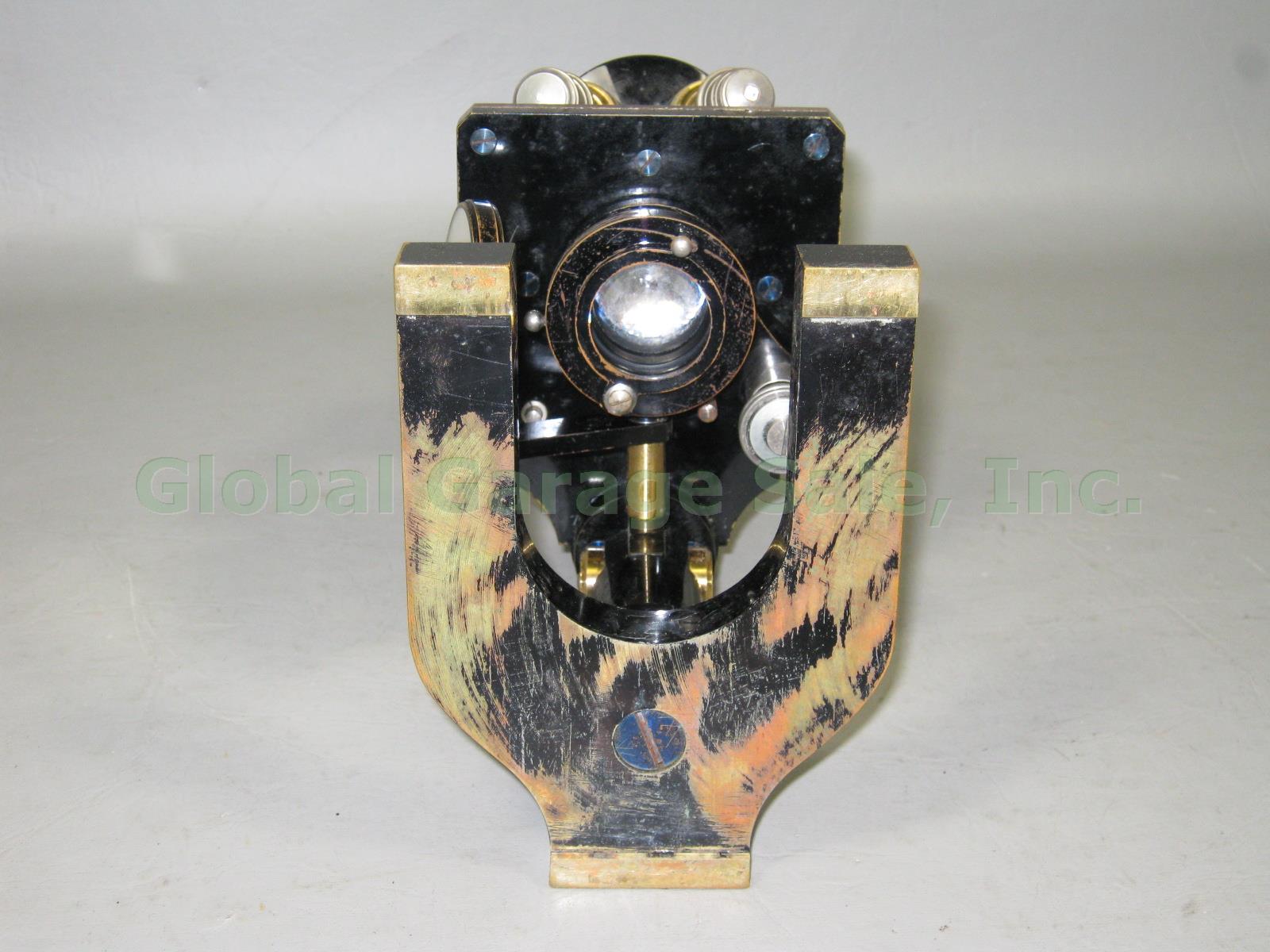 Vtg Antique E Leitz Wetzlar Brass Microscope 94062 Oil Immersion Objective +Case 9