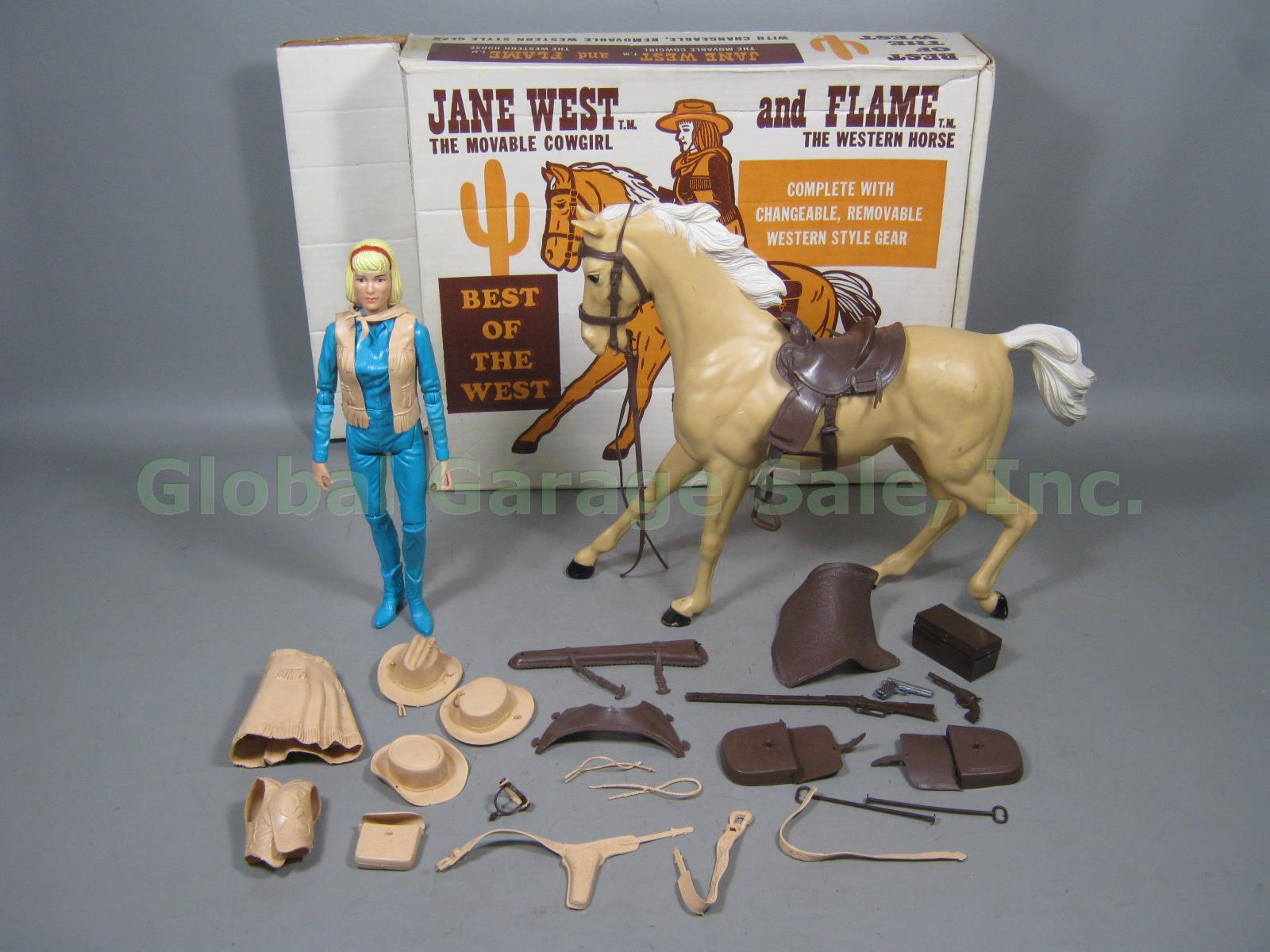 Vtg Marx Best Of The Jane West Movable Cowgirl Flame Western Horse W/ Box #2086