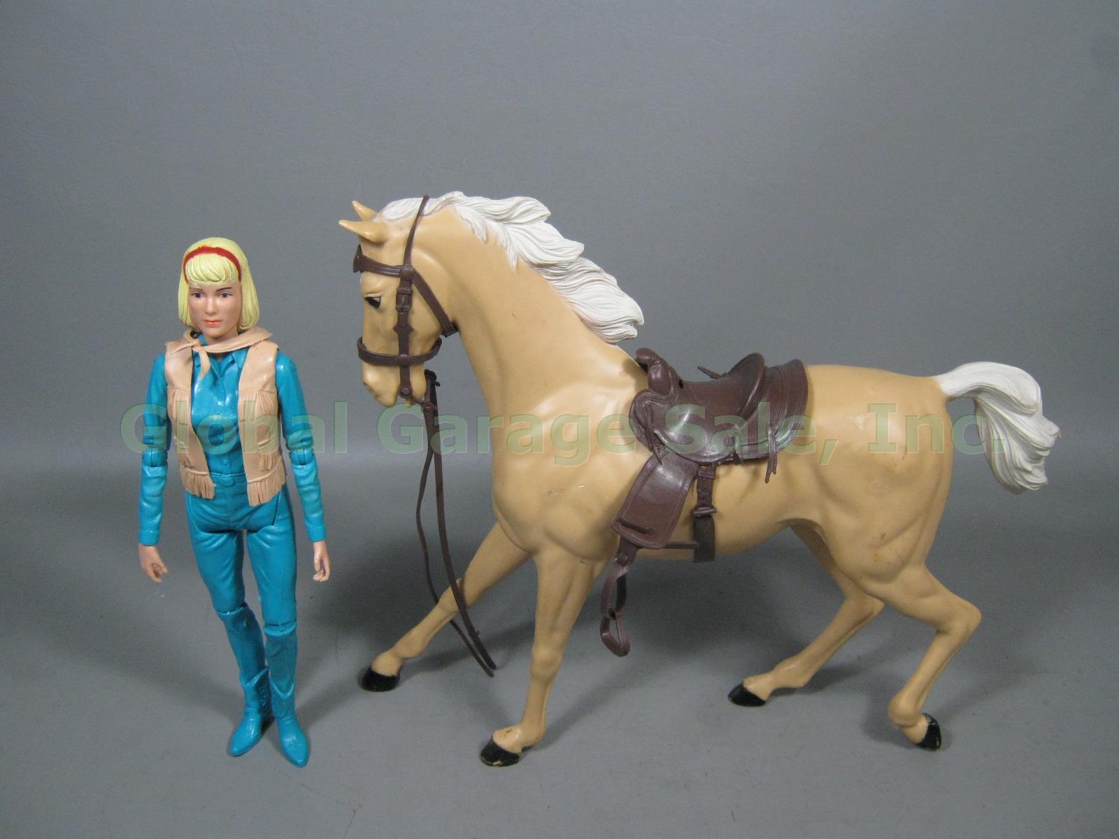 Vtg Marx Best Of The Jane West Movable Cowgirl Flame Western Horse W/ Box #2086 2