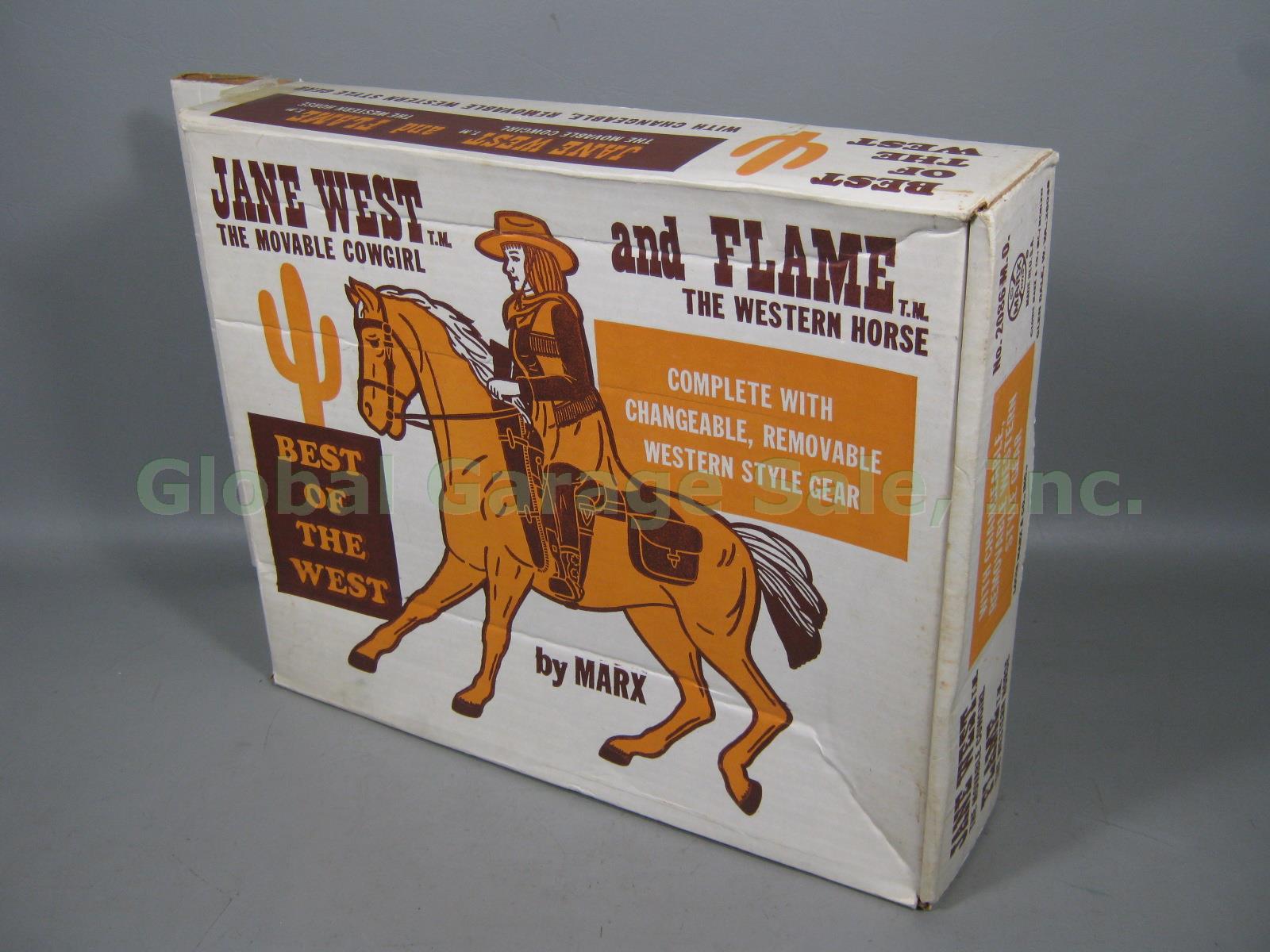 Vtg Marx Best Of The Jane West Movable Cowgirl Flame Western Horse W/ Box #2086 7