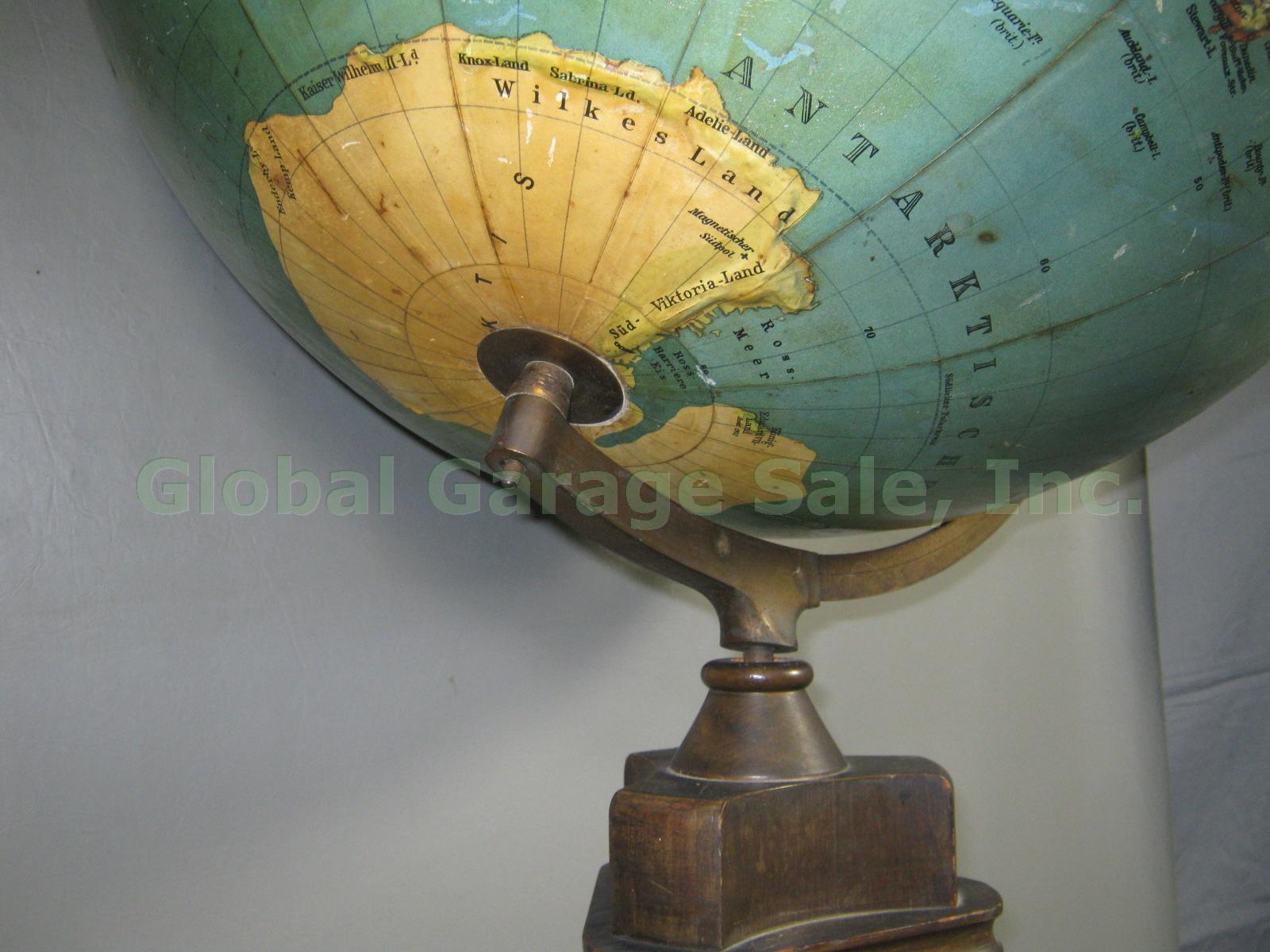 Antique c.1902 Rath 26" World Globe North German Lloyd Bremen Shipping Routes 17
