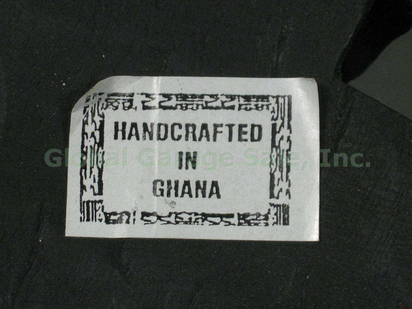 7 Vtg Ghana African Tribal Carved Wood Wall Decor Masks Set Lot Beaded W/ Shells 5