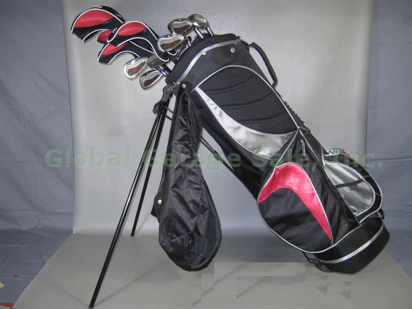 12 Mens Right Handed Golf Clubs Orlimar Black Ice Pro W/ 4 Head Covers + Bag NR! 1