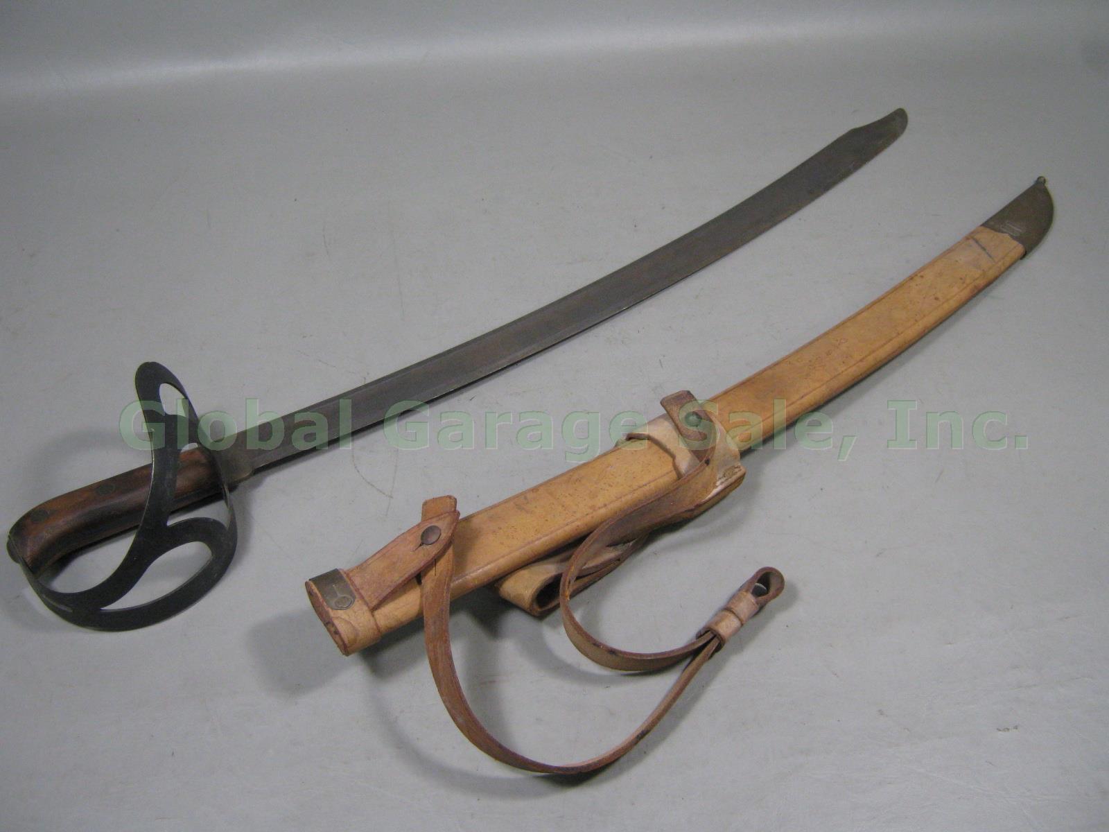 Vtg Milsco USN Navy Naval Klewang Cutlass Sword W/ Original Leather Scabbard NR!