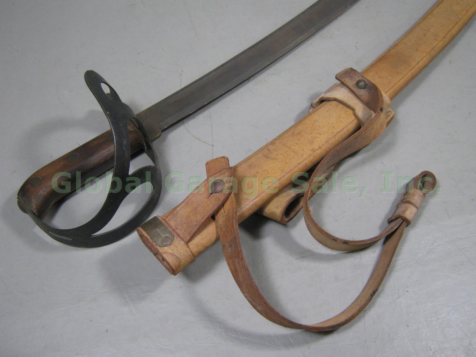 Vtg Milsco USN Navy Naval Klewang Cutlass Sword W/ Original Leather Scabbard NR! 1