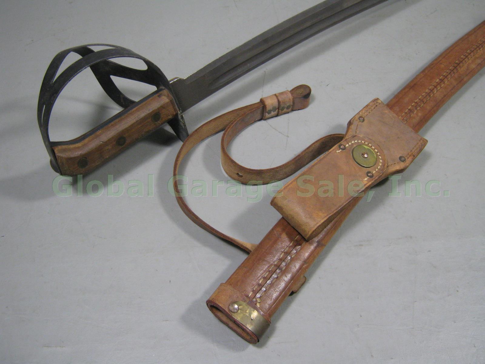 Vtg Milsco USN Navy Naval Klewang Cutlass Sword W/ Original Leather Scabbard NR! 4