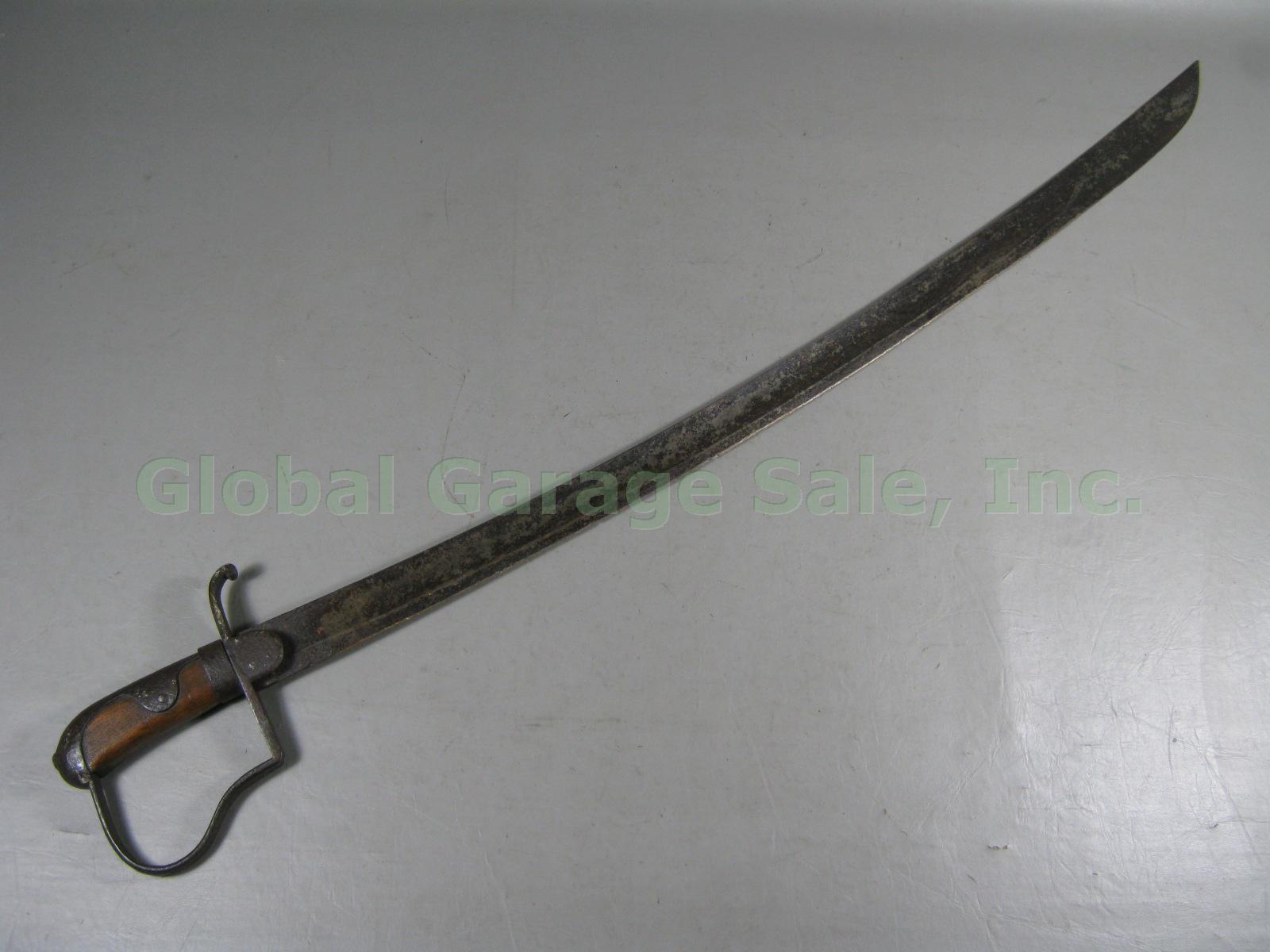 Antique Military Cavalry Saber Sword Wood Grip Iron P-Guard German Austrian NR!
