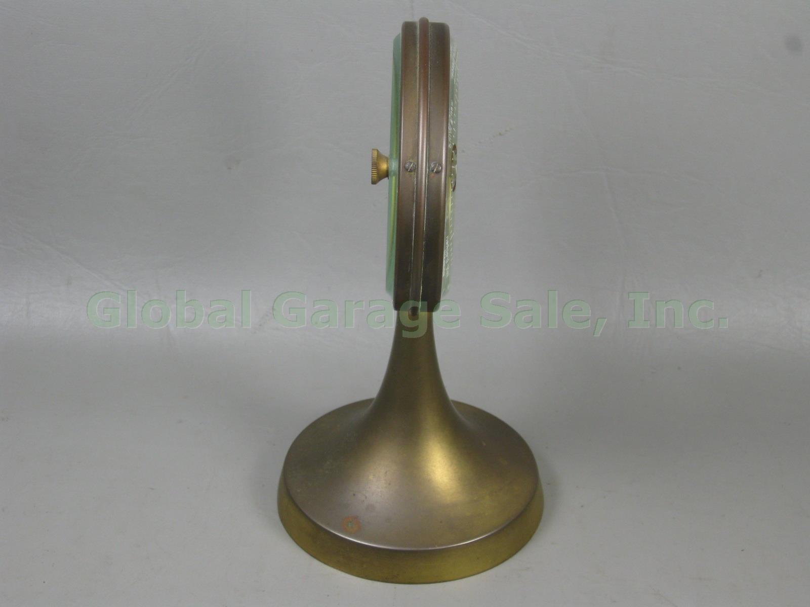 Vtg Antique 1925 C.P Goerz Brass Pedestal Aneroid Table Barometer DRGM Germany 2