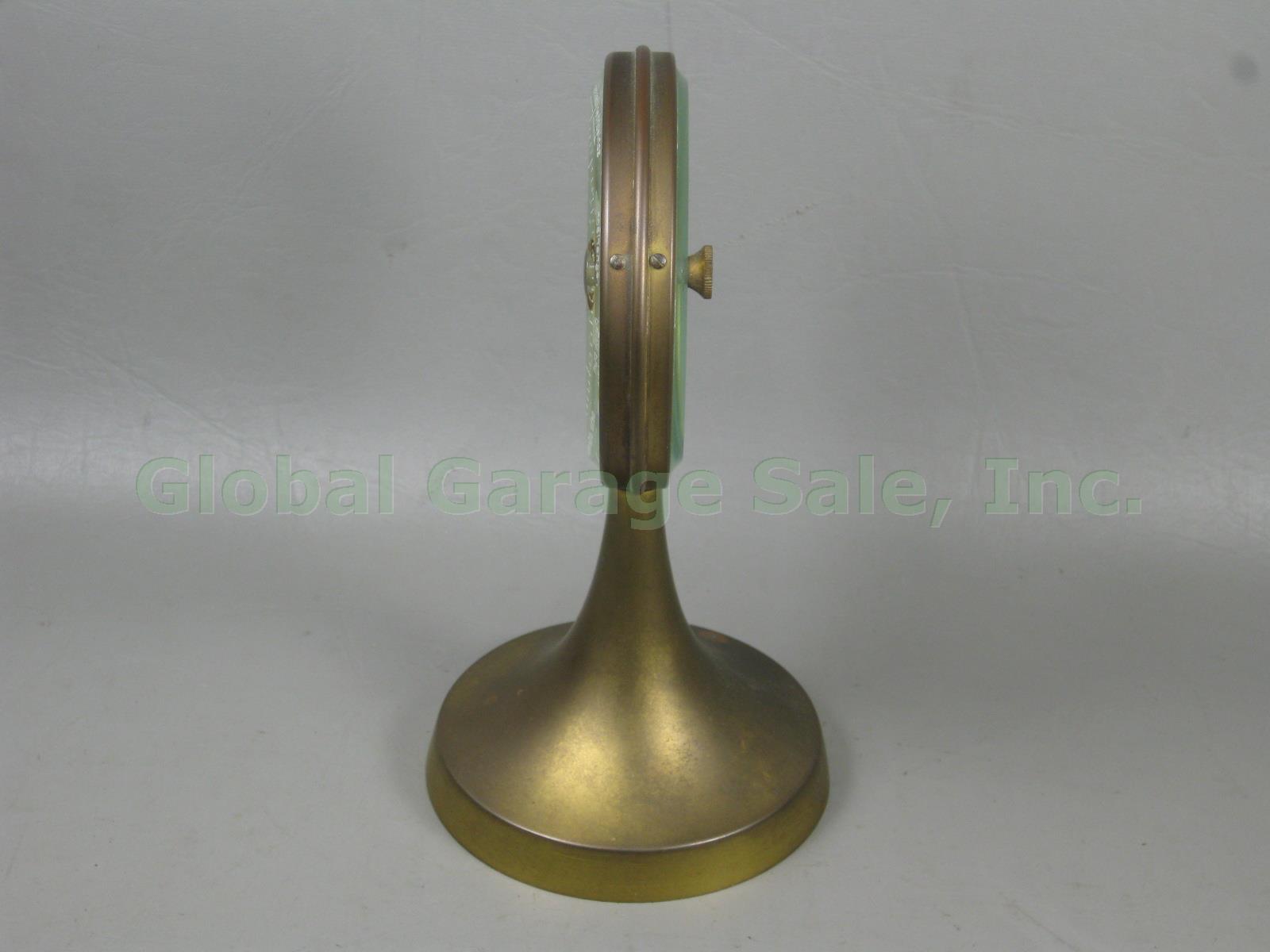 Vtg Antique 1925 C.P Goerz Brass Pedestal Aneroid Table Barometer DRGM Germany 3