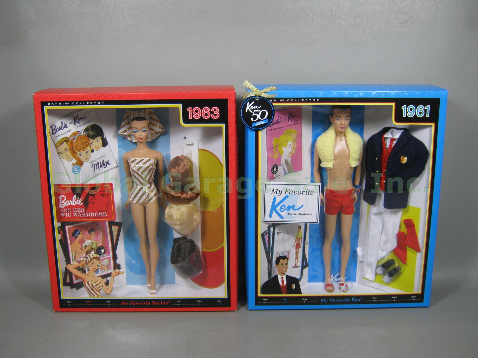 New 2009 My Favorite Barbie 1963 Reproduction Collector Doll + 2010 Ken 1961 NR!