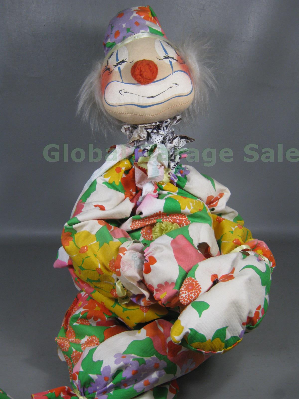 HUGE Vtg 1971 Annalee Mobilitee Clown Doll +Floral Outfit Meredith New Hampshire 1