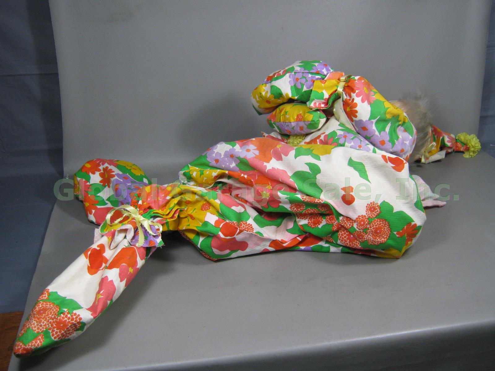 HUGE Vtg 1971 Annalee Mobilitee Clown Doll +Floral Outfit Meredith New Hampshire 3