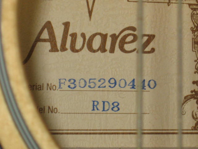 Alvarez RD8 Acoustic 6 String Guitar Hardshell Case NR 6