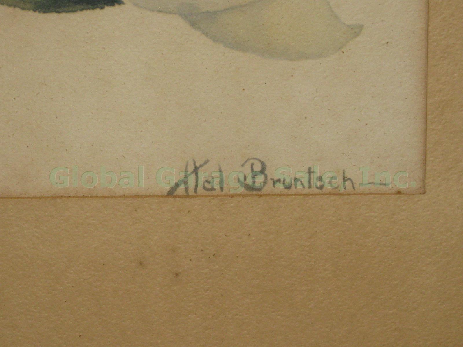 Vtg Original Signed Harold Hal C Bruntsch 1891-1959 Magnolia Watercolor Painting 6