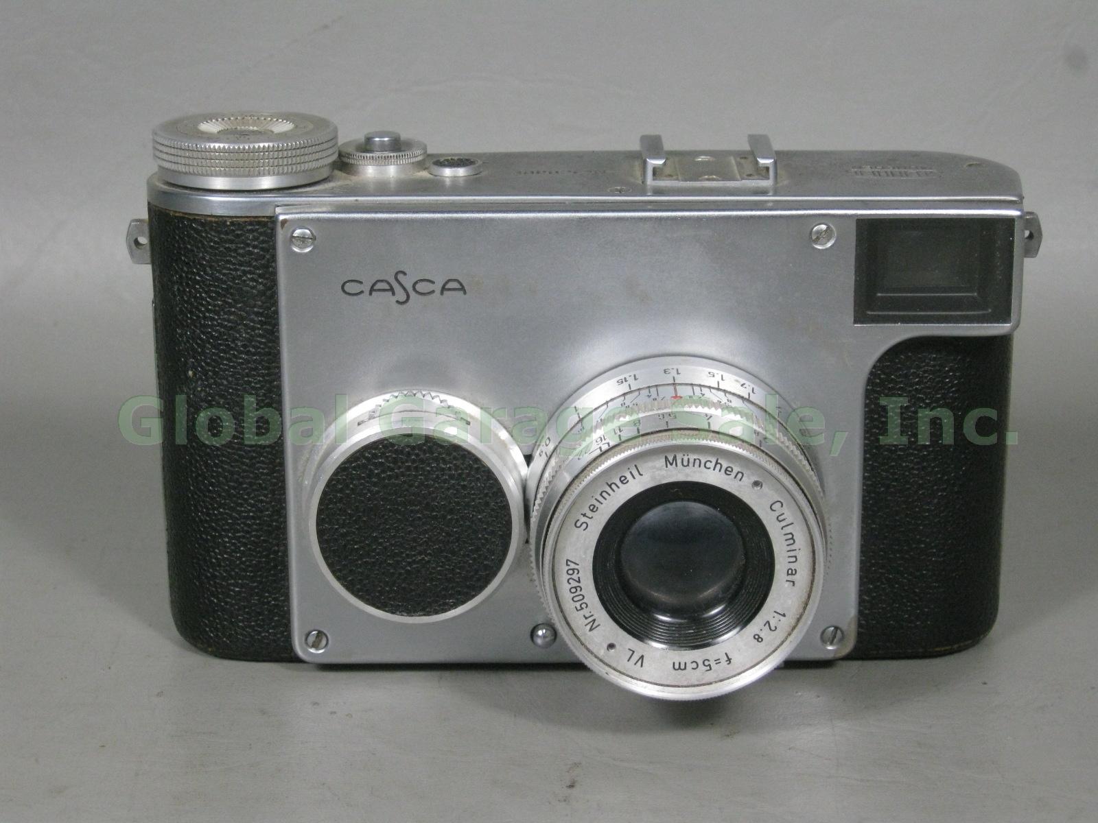 RARE Vtg 1940s Steinheil Munchen Casca I Camera Culminar 2.8 1:2.8 5cm Lens NR!