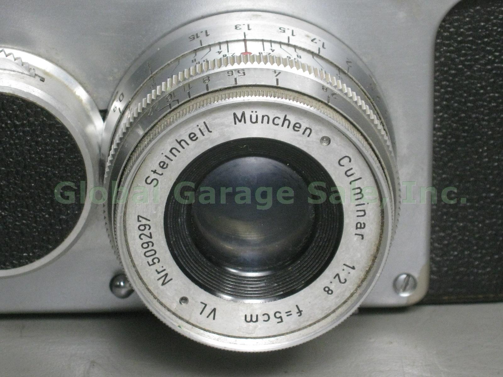 RARE Vtg 1940s Steinheil Munchen Casca I Camera Culminar 2.8 1:2.8 5cm Lens NR! 1