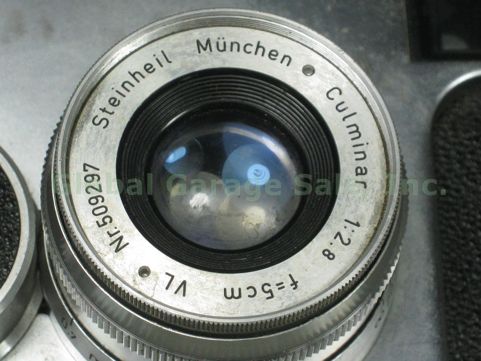 RARE Vtg 1940s Steinheil Munchen Casca I Camera Culminar 2.8 1:2.8 5cm Lens NR! 2