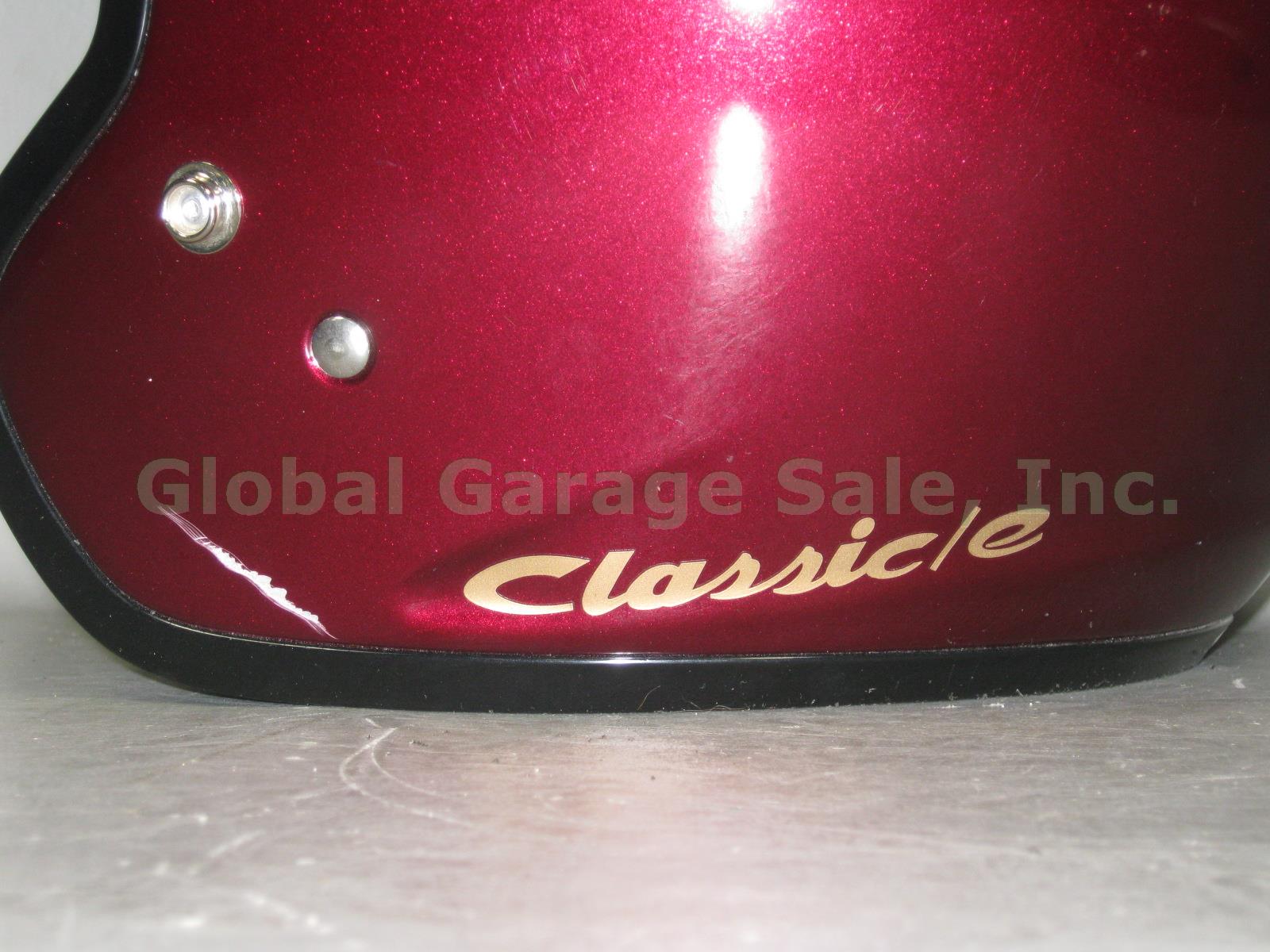 Arai Classic E Open Face Burgundy Motorcycle Helmet XL W/ Visor Gloves Cap Bag + 4