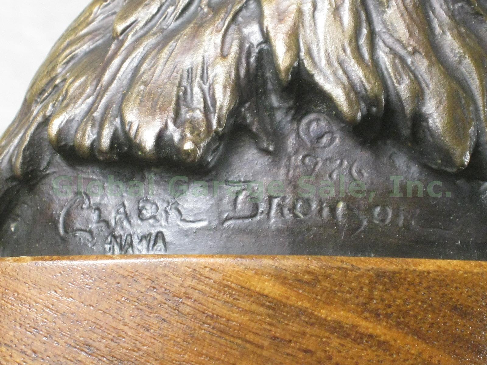 Signed Clark Bronson 1776-1976 Bicentennial Solid Bronze Bald Eagle Sculpture NR 4