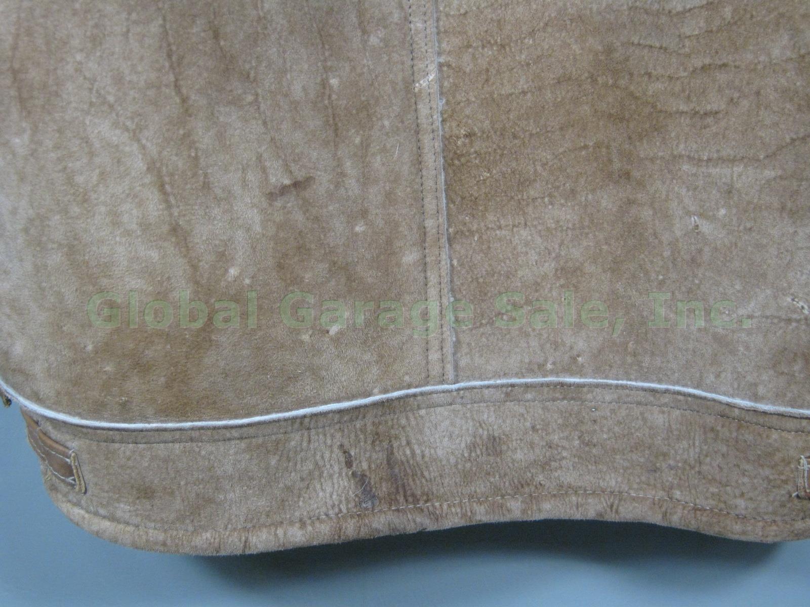 Mens Vtg Overland Leather Shearling Sheepskin Winter Coat Jacket Size XL NO RES! 4