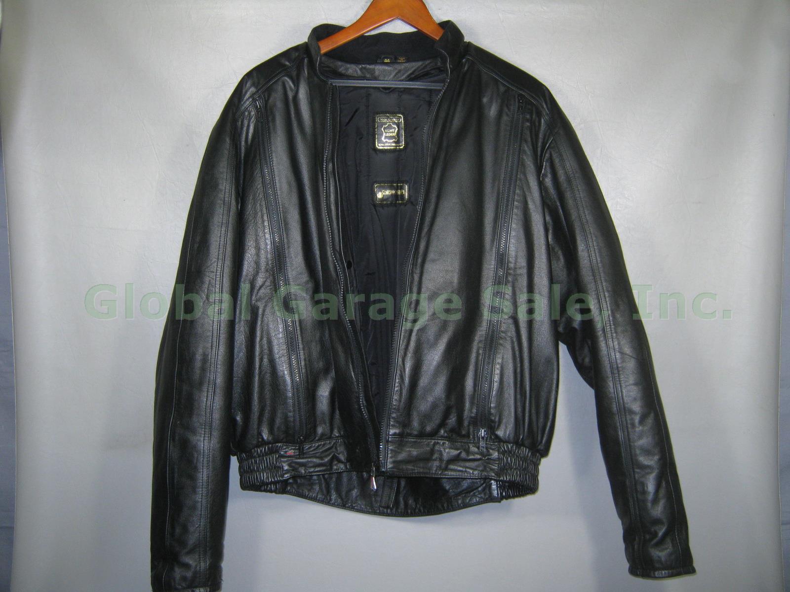 Hein Gericke Black Leather Motorcycle Suit Jacket W/ Liner 44 Boot Cut Pants 36 1