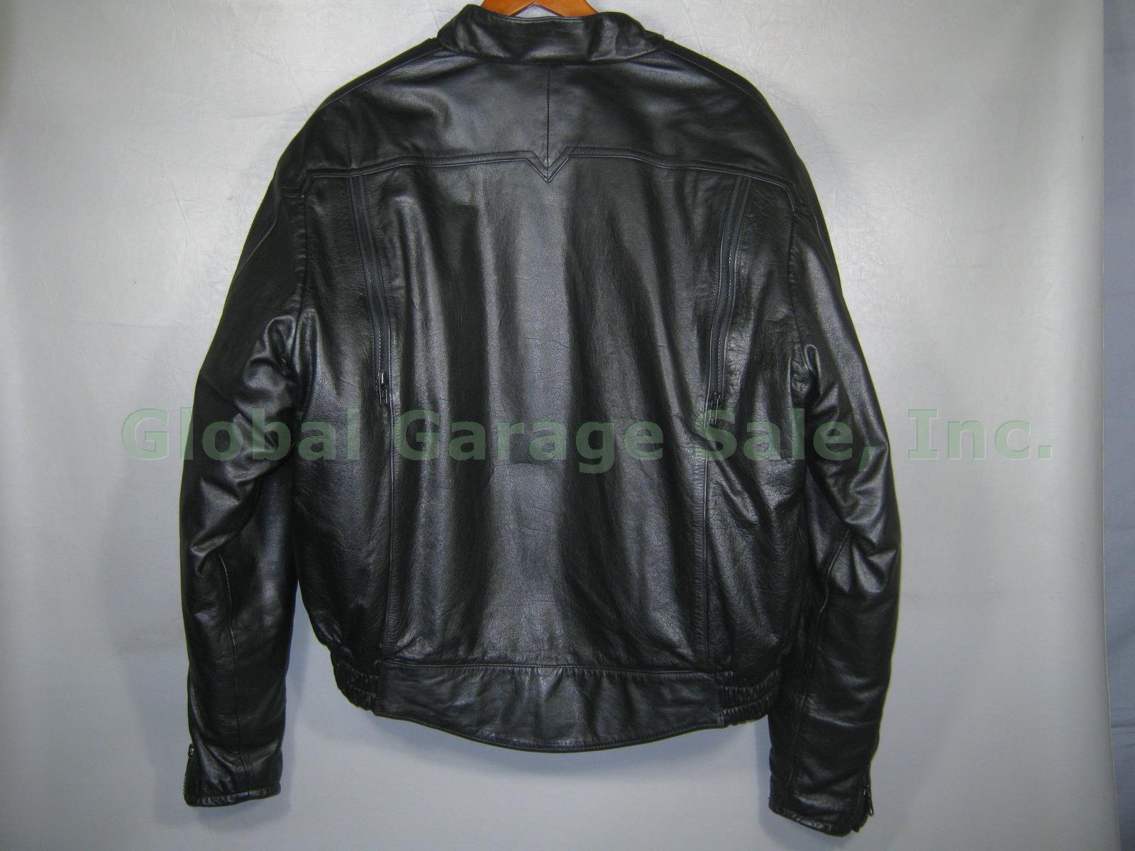 Hein Gericke Black Leather Motorcycle Suit Jacket W/ Liner 44 Boot Cut Pants 36 3