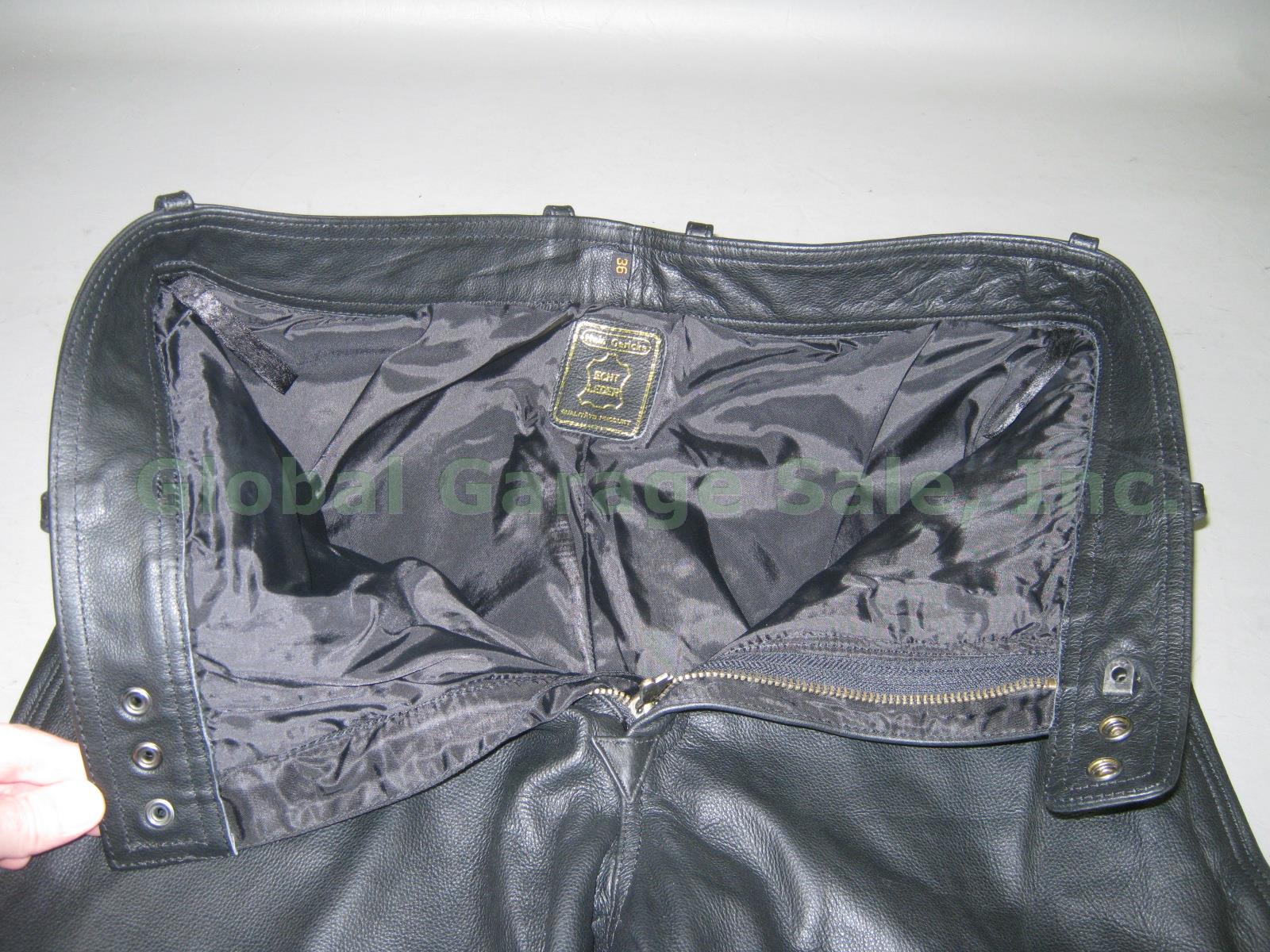 Hein Gericke Black Leather Motorcycle Suit Jacket W/ Liner 44 Boot Cut Pants 36 10