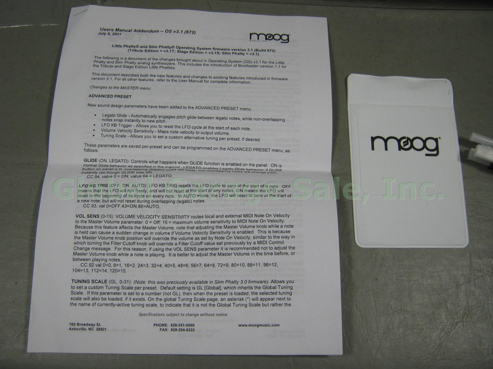 MIB Moog Slim Phatty Analog Synthesizer Wood Sides Original Box Barely Used NR! 10