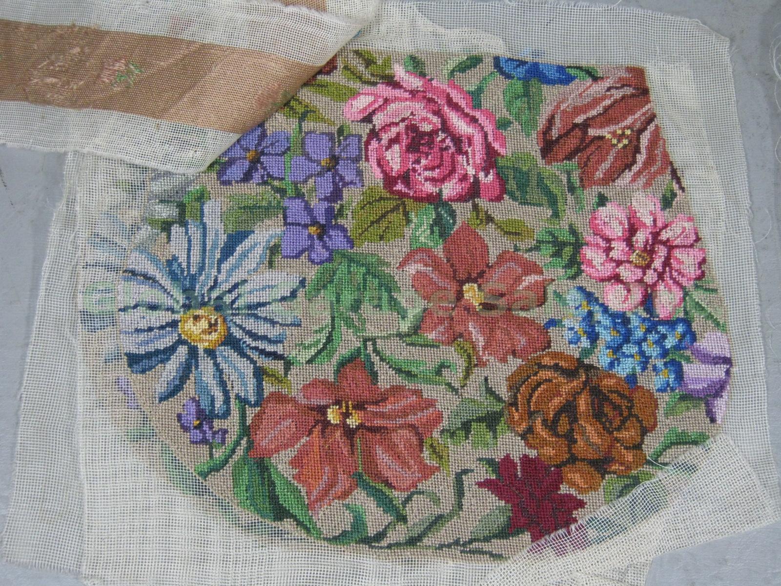 5 Vtg Antique Petit Point Needlepoint Tapestry Purse Bags Victorian Unfinished 1