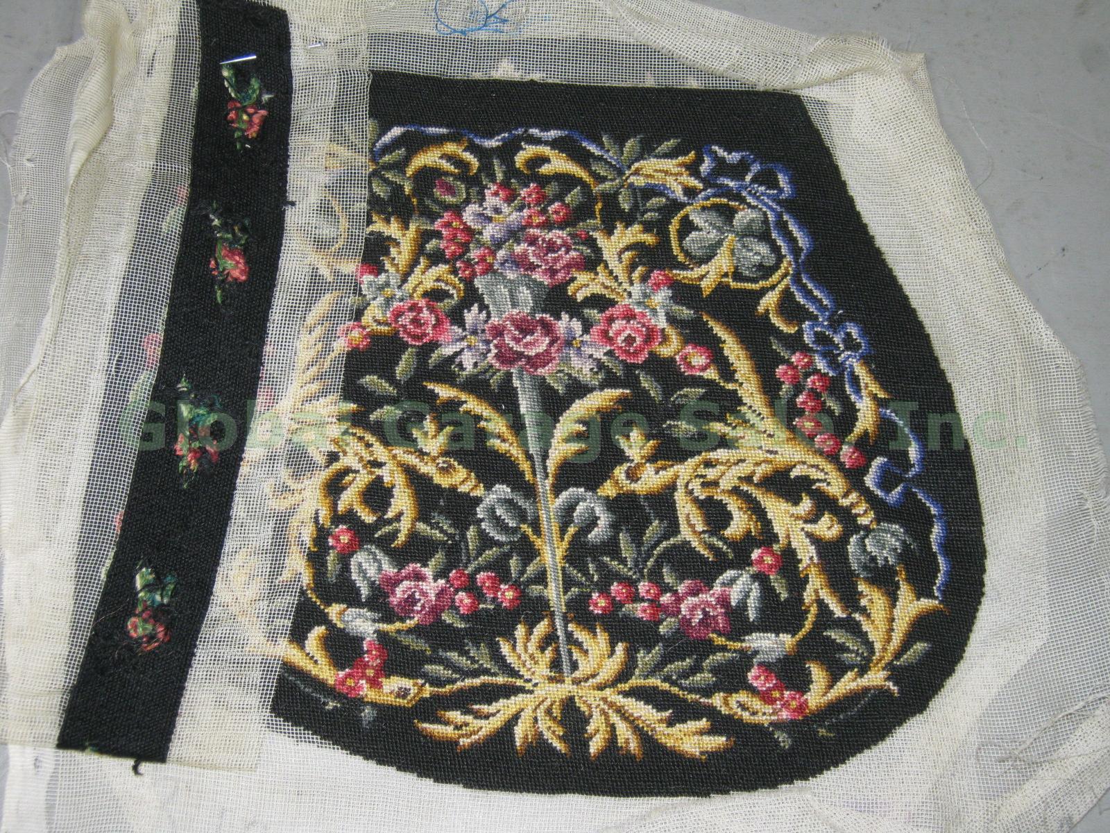 5 Vtg Antique Petit Point Needlepoint Tapestry Purse Bags Victorian Unfinished 6