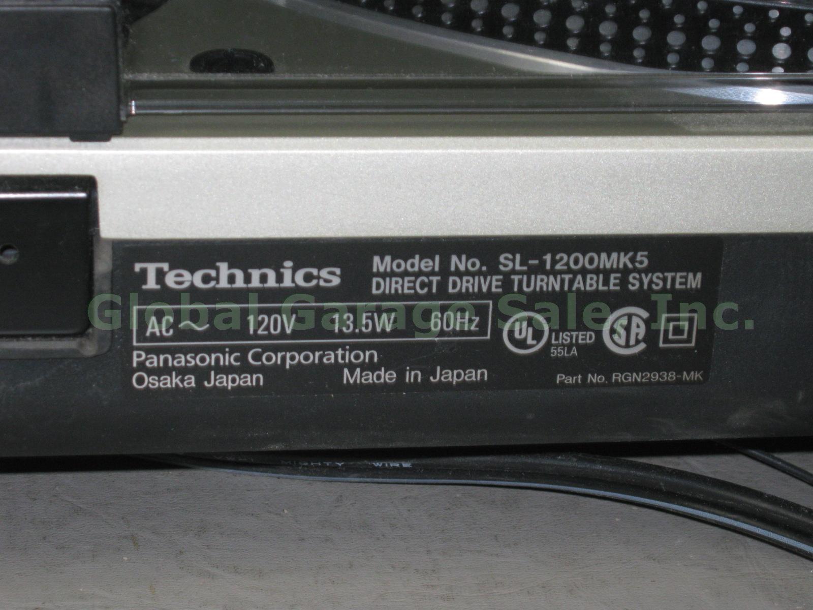 Technics SL-1200MK5 Quartz Direct Drive Pro DJ Turntable 1 Owner Original Box NR 12