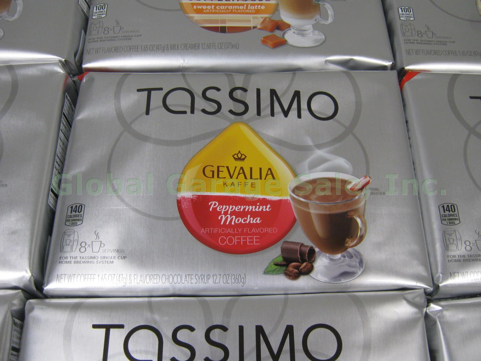 96 Tassimo T Disc Pods Gevalia Peppermint Mocha Coffee Cappucino Caramel Latte 3