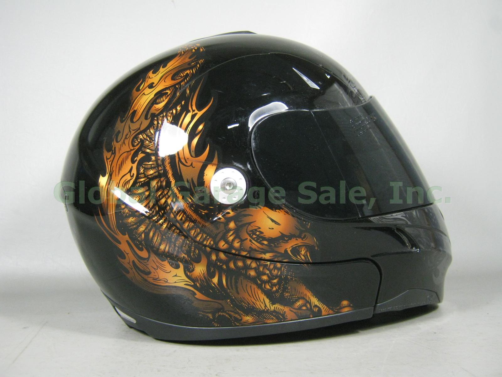 Mens KBC Harley Davidson Eagle Motorcycle Helmet Large W/ Black Visor Shield NR!
